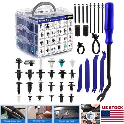 1000Pcs Car Retainer Clips Auto Fasteners Push Trim Clips Pin Rivet Bumper Clips