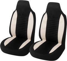 Car Front Seat Covers Bucket One-piece Auto Protectors Beige Car Front Seat Covers Bucket One-piece Auto Protectors Beige