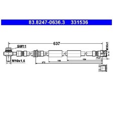 2x ATE Bremsschlauch 24670711 vorne 5Q0611701D