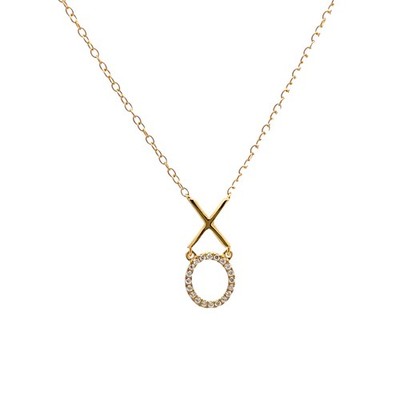 Runde im Labor gezüchtete Diamant 18'' Silber Kabel Kette 14K Gelbgold Mode Anhänger