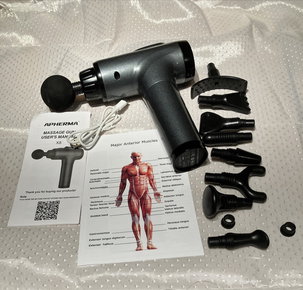 Powerful Massage Gun with 9 Attachments & 30 Speeds for Deep Tissue Relief