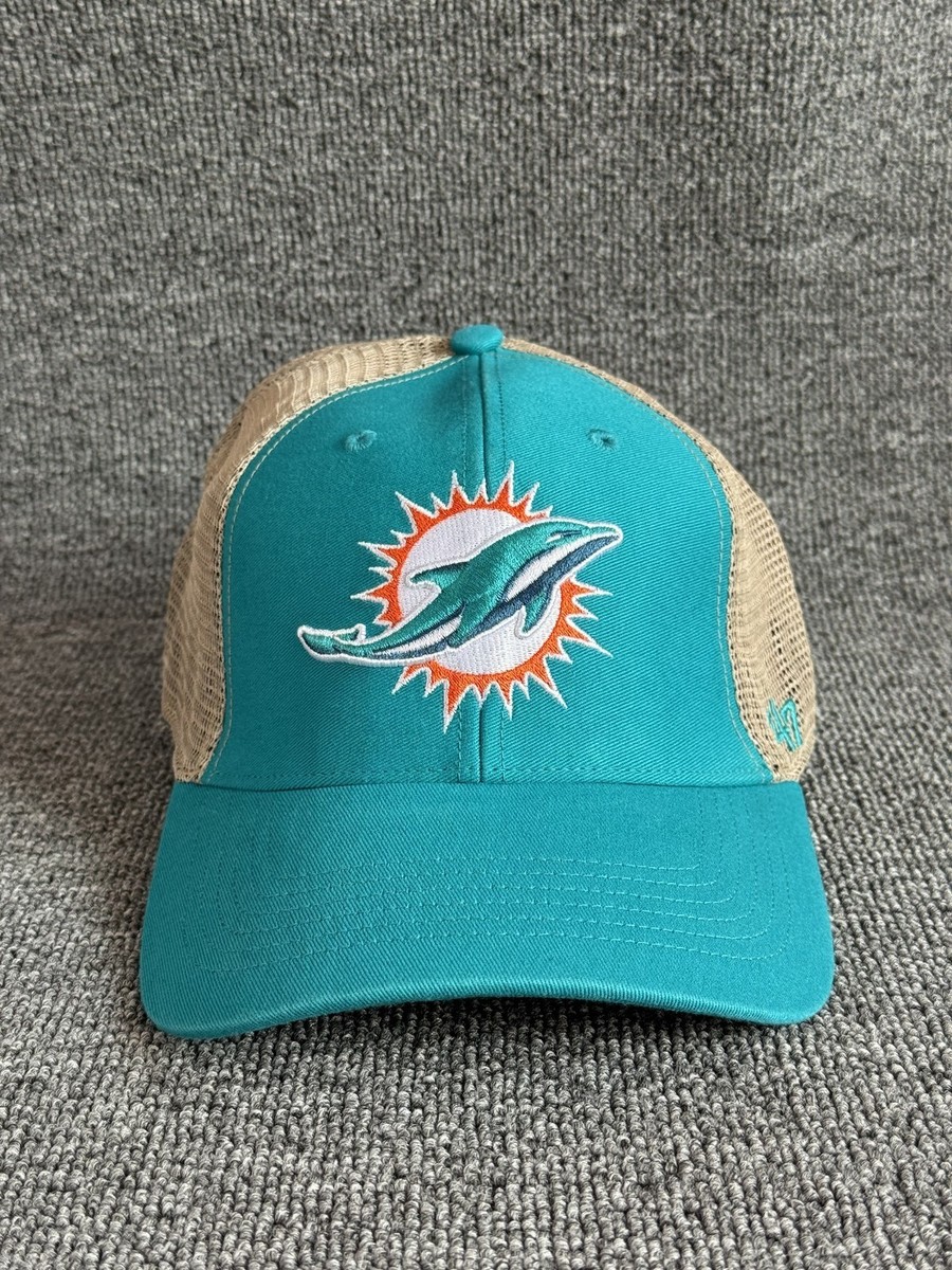47 Brand Miami Dolphins Trucker Snapback Hat Aqua Turquoise and NFL One Size