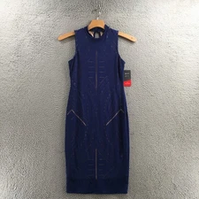 Bold Elements Dress Womens Small Blue Sleeveless Bodycon Rayon Cut Out  NEW