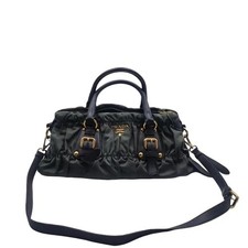 Prada green canvas pleated handbag H02240