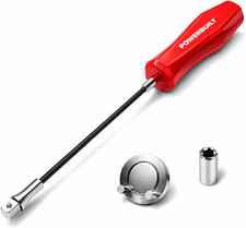Magnetic Oil Drain Plug Remover Tool, Flexible Shaft for Easy Reach, Hex Bit Mag