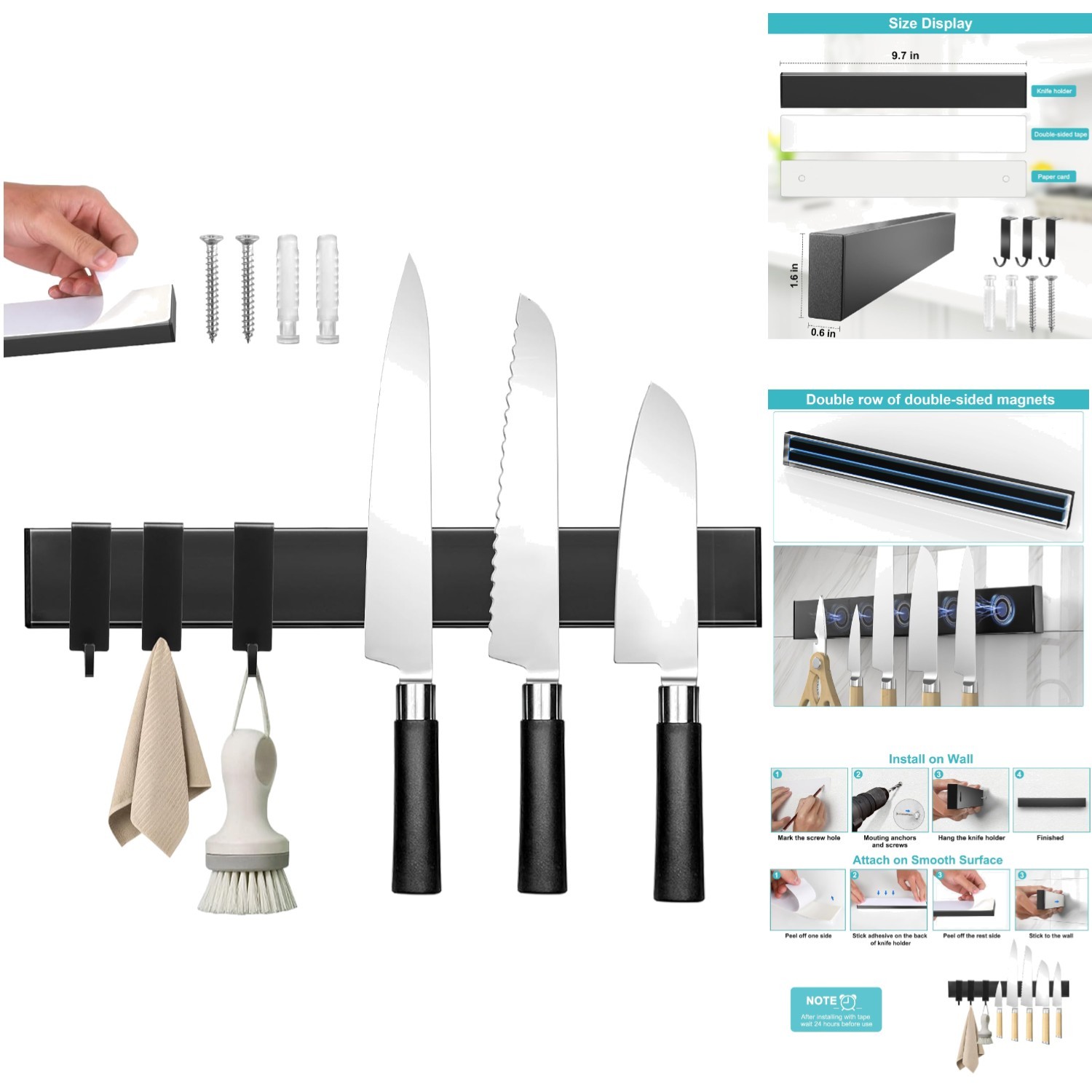 Holder Bar With Hooks - Perfect For Any Kitchen