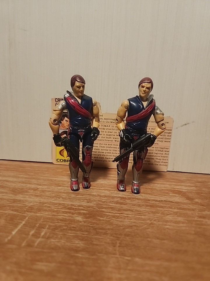 TOMAX + XAMOT FIGURES W/ Filecard 1985 G.I. JOE