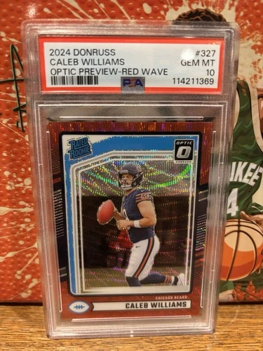 2024 Panini Donruss -Rookie Caleb Williams #327 Optic Preview Red Wave Prizm RC