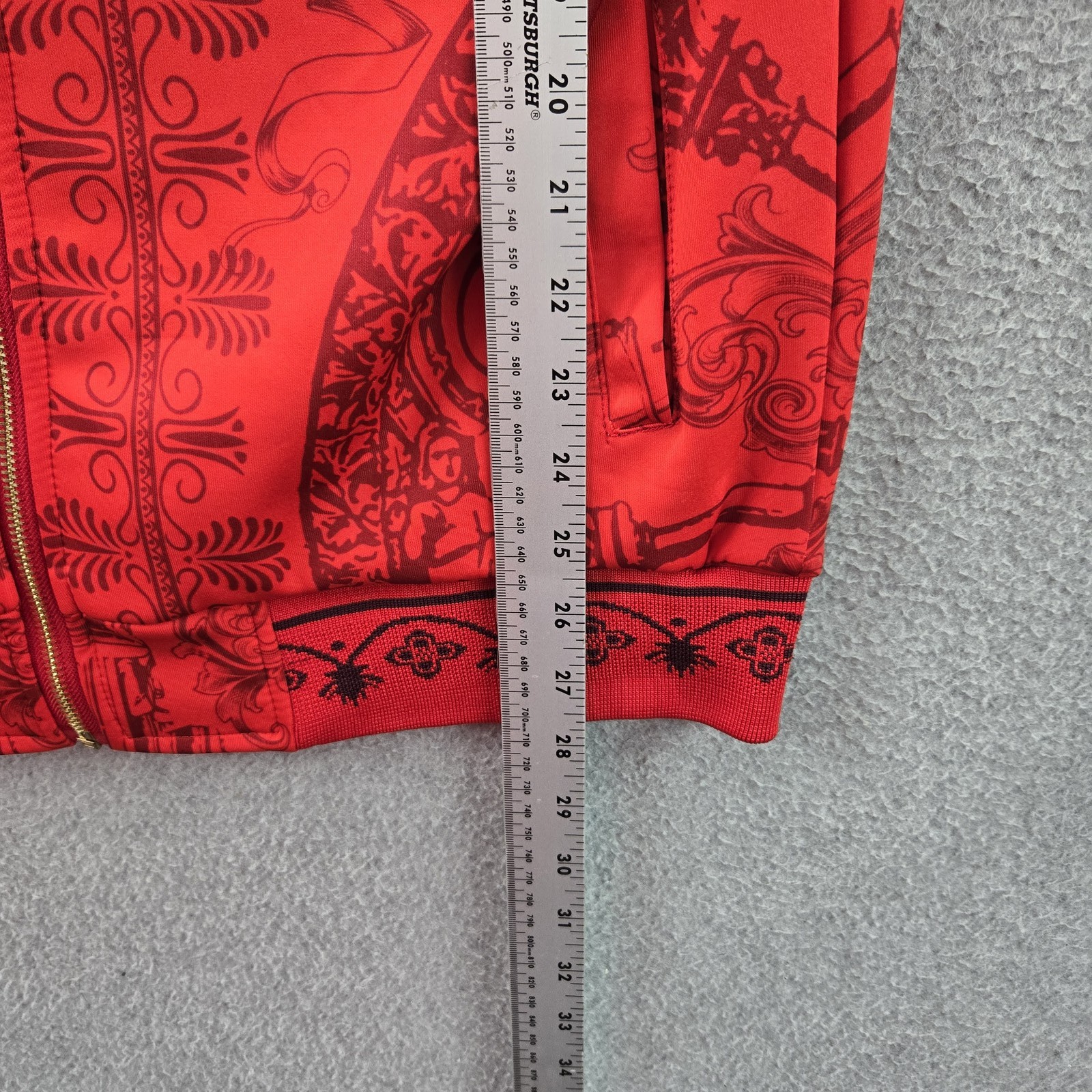 Reason Men Jacket M Red Track Jacket Geometric Zi… - image 8