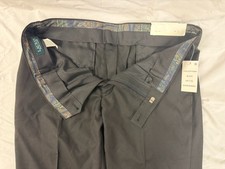 NWT Lauren Ralph Lauren Men  s Black Flat Front Dress Pants 34x30