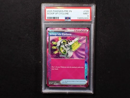2025 Pokemon SV Prismatic Evolutions Scoop-Up Cyclone #128/131 PSA 9