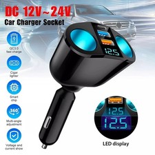 Car Cigarette Lighter Socket Adapter Dual USB Double Plug Charger Splitter 12V