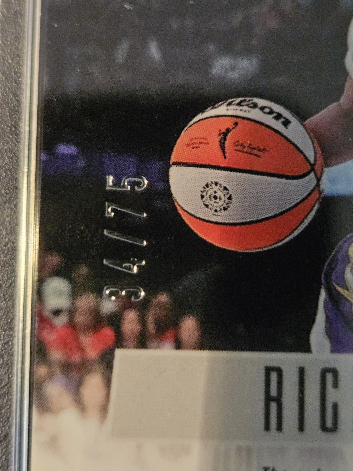 2024 Panini WNBA Prizm Rickea Jackson Throwback Signatures RC Blue Auto #/75 PSA view 3