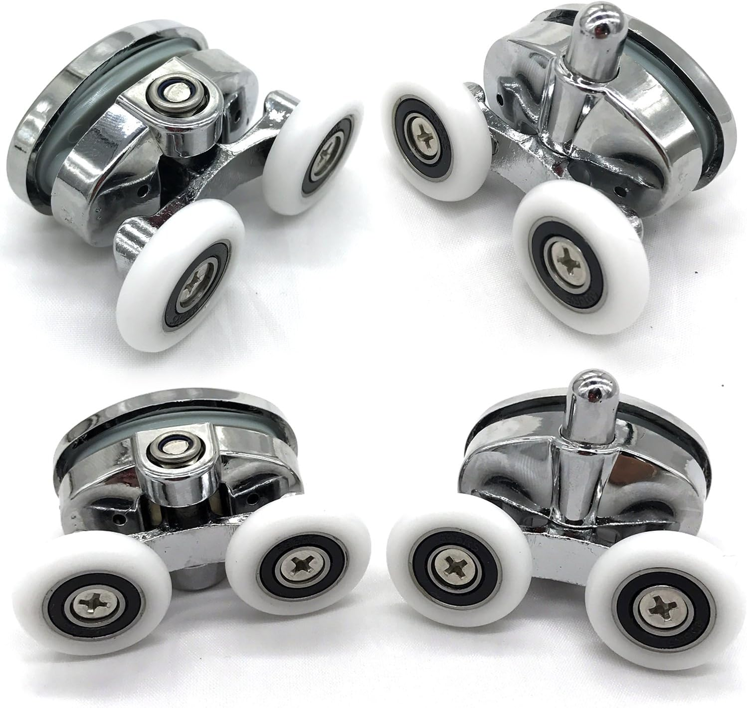 Set of 4 New Oval Butterfly Twin Wheel 23Mm Shower Door Rollers (Diameter 23Mm2T
