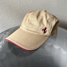 Vintage Fila X Ferrari Beige Red Baseball Hat Made In Italy Size Medium Rare