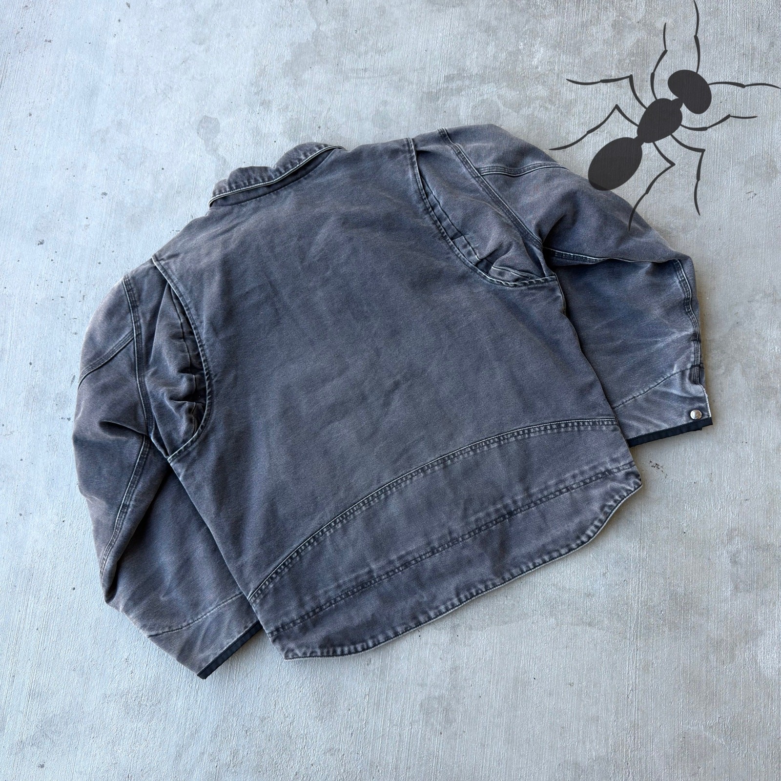 Carhartt faded black button up work wear jacket thumbnail 6