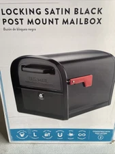 Oasis 360 Black, Large, Steel, Locking Parcel Mailbox with 2-Access Doors