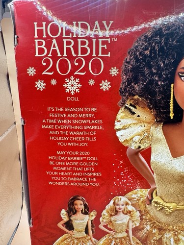 Mattel Holiday Barbie Doll (African American, Gold Dress, Black Curly Hair) -... - Picture 7 of 10