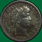 1905-S Barber Dime Extremely Fine XF Coin, Details #36594