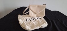 Borsa da sera vintage Lanvin Paris donna a tracolla in pelle panna con dust bag