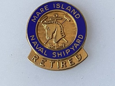 Vtg Mare Island Naval Shipyard Retired Gold filled Pin Horse USN