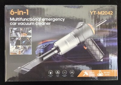 6-in-1 Multifunctional Emergency Car Vacuum Cleaner Safety Hammer Seat Belt Cut