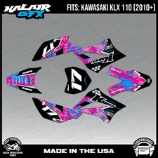 Graphics Kit for Kawasaki KLX110, KLX110R, KXL110RL (2010-2024) Warfar - Magenta