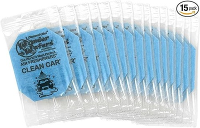 #ad Wonder Wafers Air Fresheners Pack of 15 Light Blue Clean Car Scent 2x2.5 Inch $10.95
