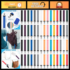60 Pcs Wrist Lanyard Keychain Set for Keys, Bulk Wristlet with Key Rings