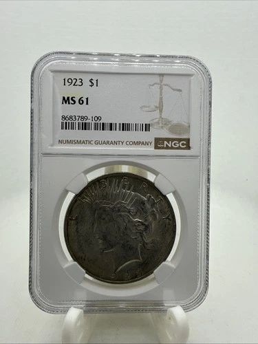 1923 $1 Peace Silver Dollar NGC MS61