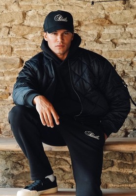 SikSilk Herren Relaxed Fit Padded Utilty Arm Bomberjacke Schwarz