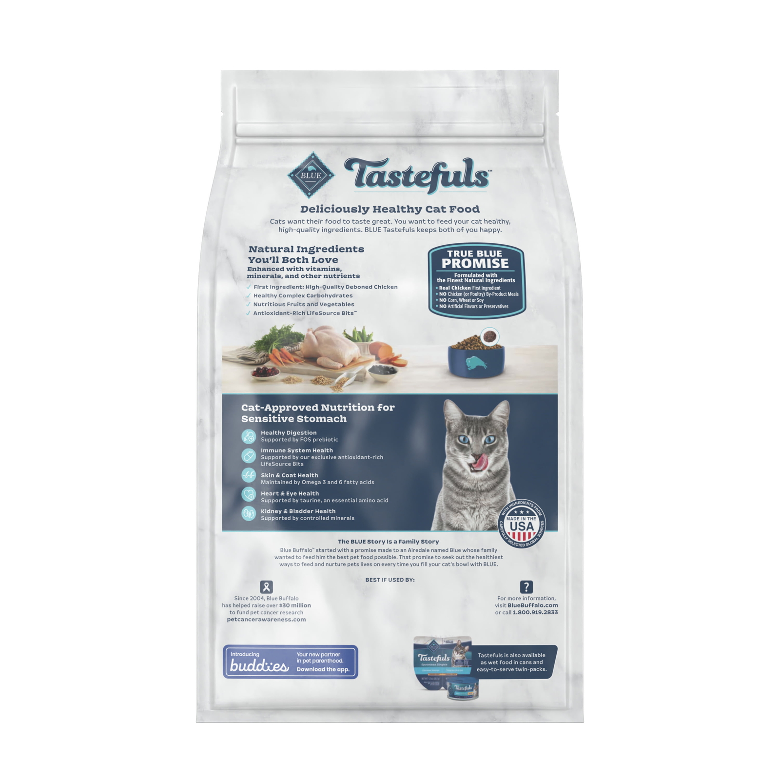 Blue Buffalo Tastefuls Sensitive Stomach Natural Adult Dry Cat Food