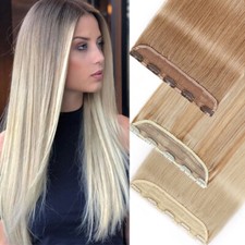 Eine Tresse Echthaar Clip In 100% Echthaar Extensions DICK WEFT Haarverlängerung