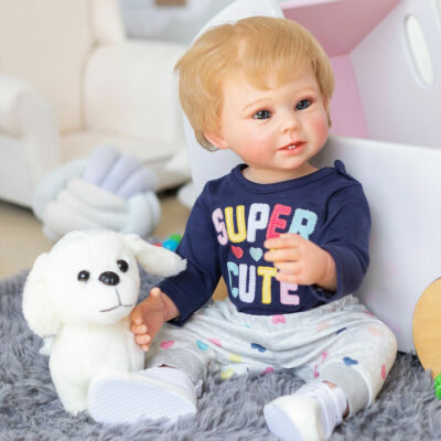 22'' Reborn Baby Doll Blonde Boy Lifelike Newborn Vinyl Gift Toy Waterproof  Bath Australia