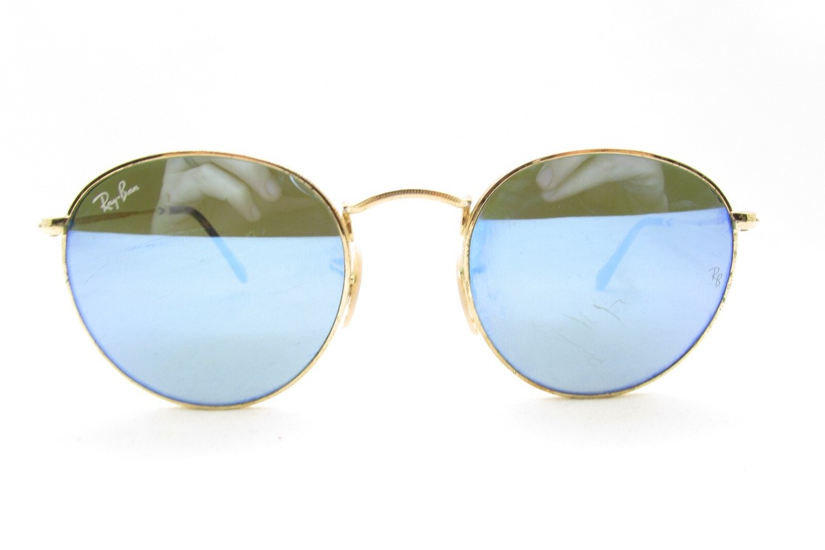 RAY-BAN ROUND METAL DESIGNER RB3447-N GOLD SUNGLASSES ITALY 50-21