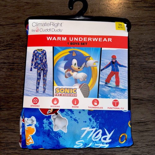 Boys ClimateRight by Cuddl Duds Sonic Thermal Underwear Set (Size M 8/10) NEW! - Picture 2 of 3
