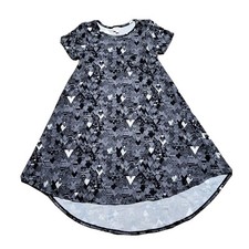Lularoe Carly Dress Short Sleeve Picket Tee High Low Hem Geometric Size XS