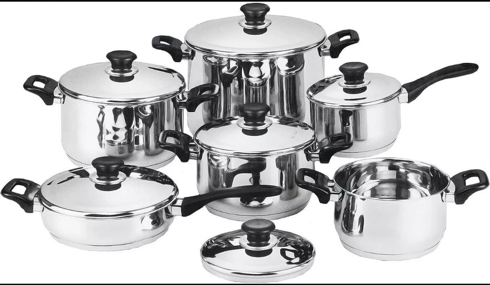 Set Batteria di pentole 12 Pezzi in Acciaio Inox Bavaria con Coperchio - Immagine 3 di 3