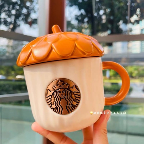 New Starbucks 2021 China Autumn Forest Hazelnut Design 12oz Mug