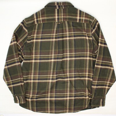 Orvis Mens Big Bear Flannel Shirt XXL Green Brown Plaid Cotton
