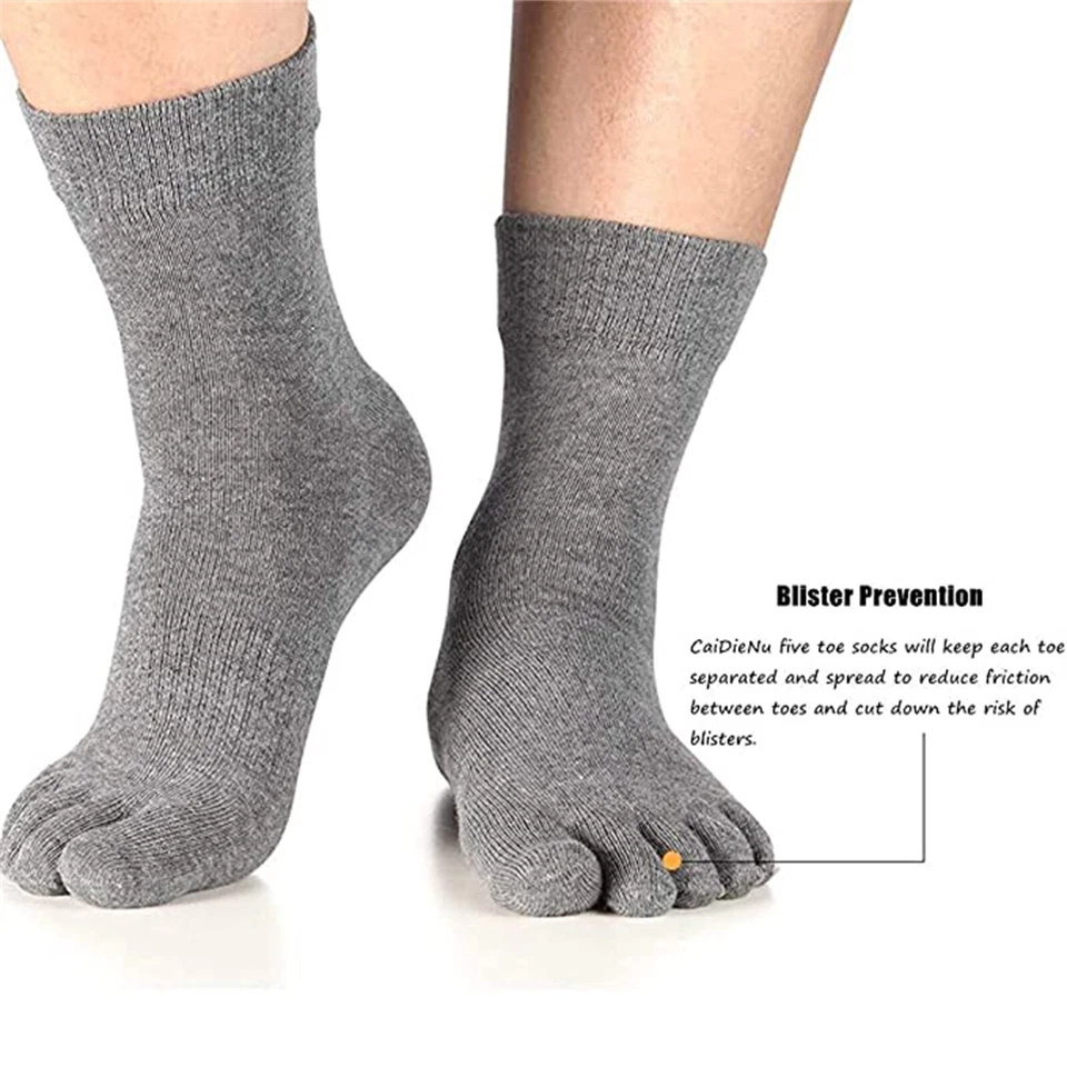 Up to 6 pairs MENS toe socks Anti-Bacteria Blister Cotton Five Separated Fingers - image 3 of 4