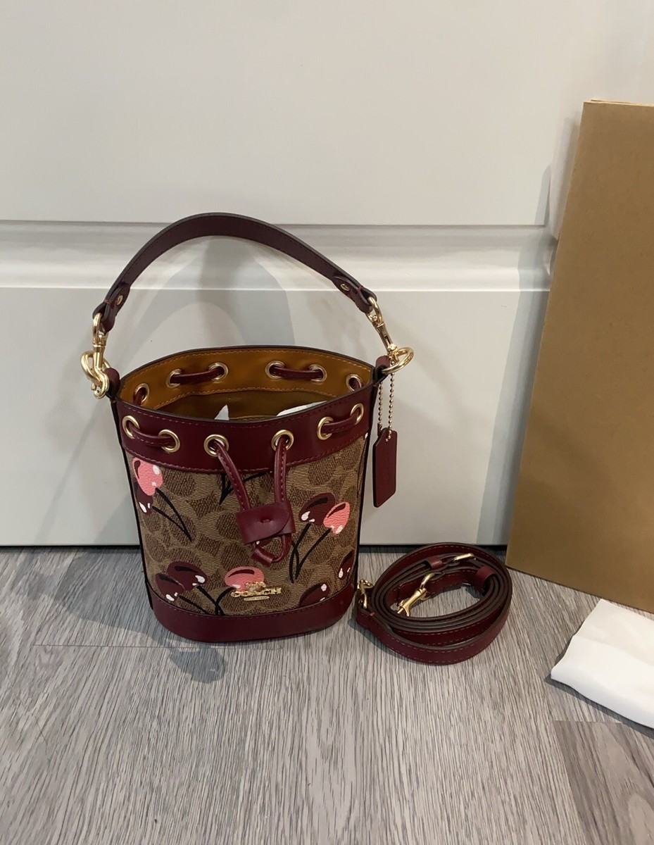 【Coach】 Mini Bucket Bag With Cherry Print ◆国内発送◆ COACH® Outlet | Mini Bucket Bag With Cherry Print