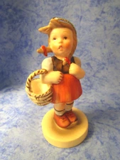 Schmid Ornament - A Reproduction by Schmid of a Berta Hummel Girl with Basket