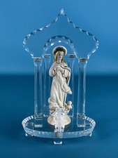 Vintage Statua Madonna In Ceramica Anni ‘50 Con Tempio In Lucite