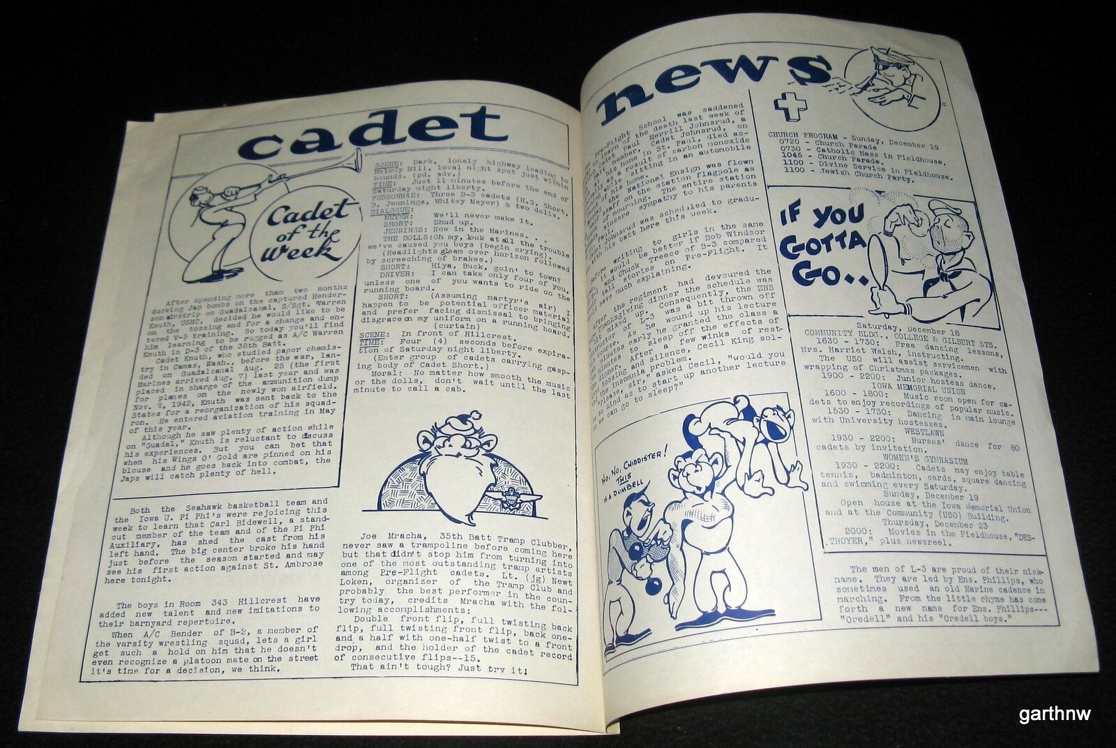 SPINDRIFT 1943 NAVY FLIGHT SCHOOL DRAKE HAIR CARE ART + IOWA SEAHAWKS BASKETBALL INSTITUTO