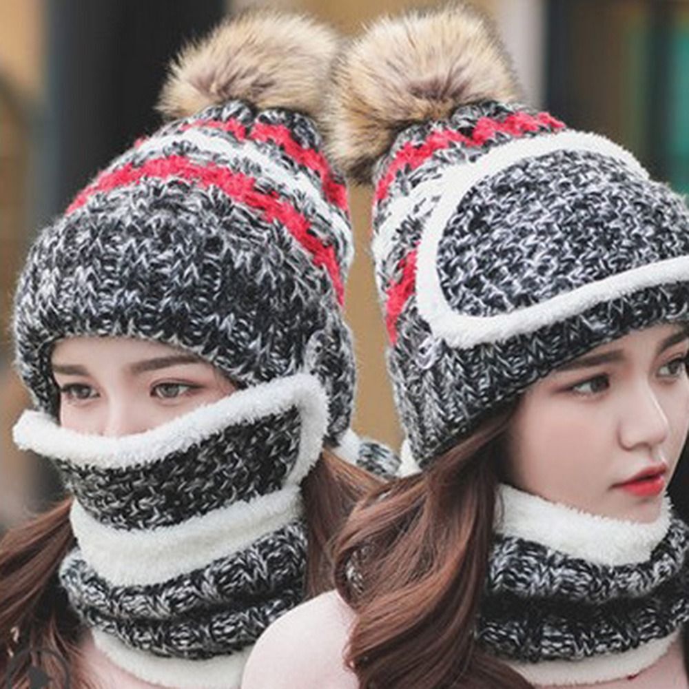 APL Protezione orecchie ispessimento più berretto in maglia cappelli invernali orecchio berretto sci maschera cappello