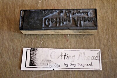 1960s Printing Letterpress Printer Block Decorative Print Cut CUTTING AHEAD #104