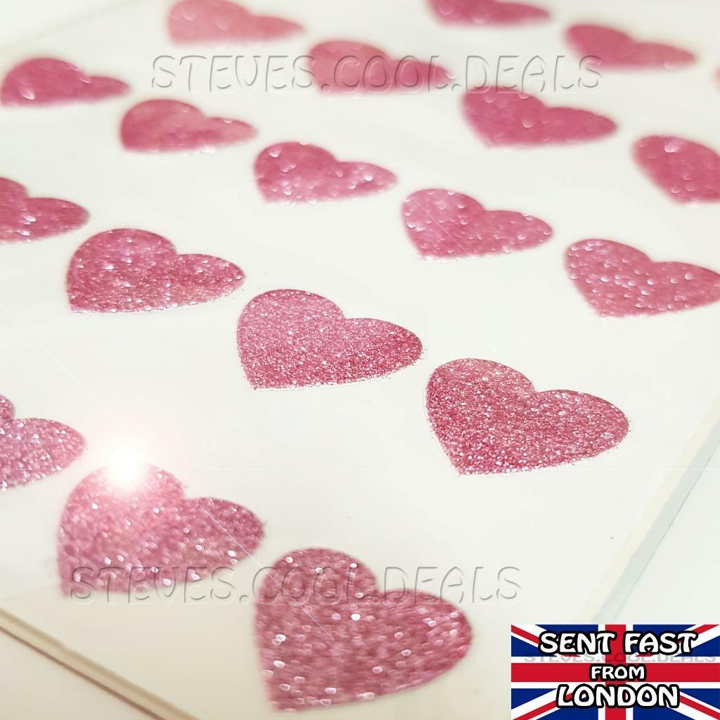 Heart Glitter Stickers Cute Assortment Craft Card Party Wedding Peal off Sheet eBay