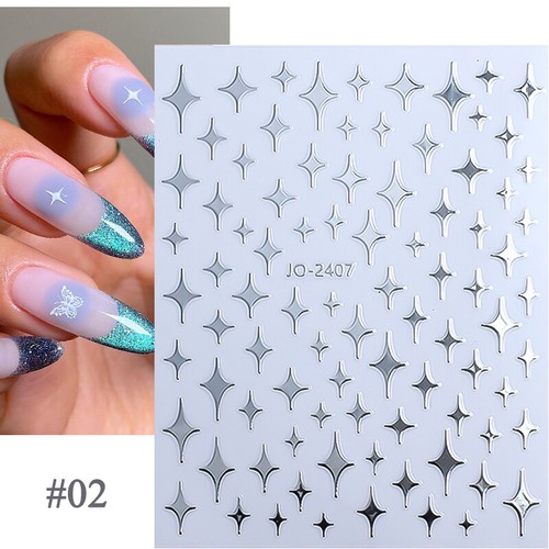 Deslizadores para arte en uñas 3D/5D pegatinas para uñas decoración calcomanías hágalo usted mismo manicura oro plata - Imagen 64 de 75