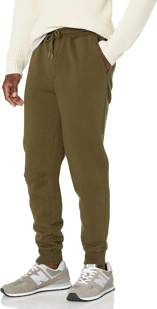 Goodthreads heritage fleece basic jogger pants casual, dark olive XL